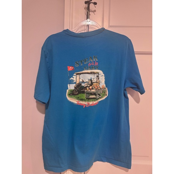 Tommy Bahama Other - Tommy Bahama Men's Medium Steak A La Cart Graphic T-Shirt Blue Golf BBQ Marlin